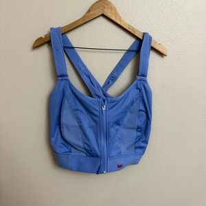 SHEFIT Ultimate Sports Bra 6Luxe Blue High Impact Zip Front Adjustable Straps